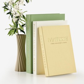 FOOMAN Decorative Books for Home Decor - Set of 3 Linen Fake Books for Coffee Table, Living Room and Mantle, Modern Stacked Storage Book Box Decorative Photo Storage Boxes Hollow Book Decor Aesthetic