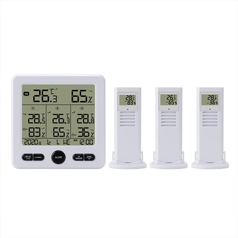 Indoor Thermometer Digital with Wireless Weather Station Capability Time Display