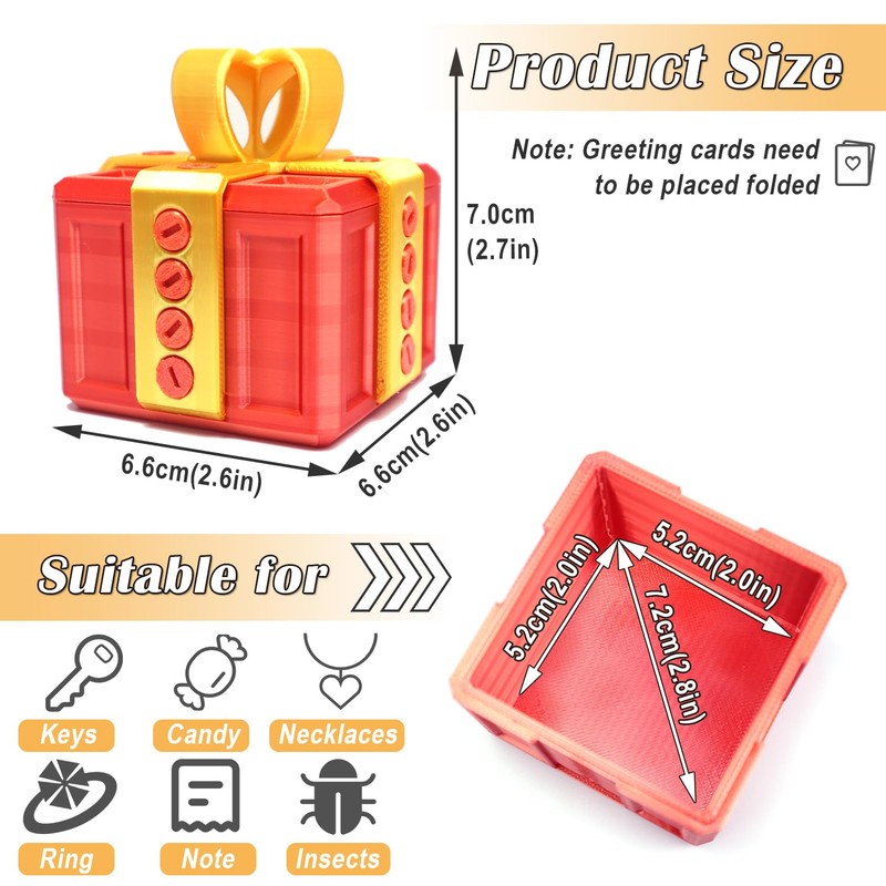 DUOCIYUAN Annoying Gift Box, 3D Printed Gift Box with Screws