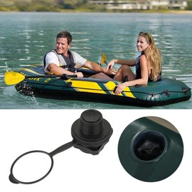 Tbest Inflatable Boat Valve 23 mm, 1 Piece Inflatable Boat Air Valve, Black Plastic Inflatable Boat Replacement Air Valve, Replacement Screw Air Valve, 22.9 mm Calibre for Inflatable Boat