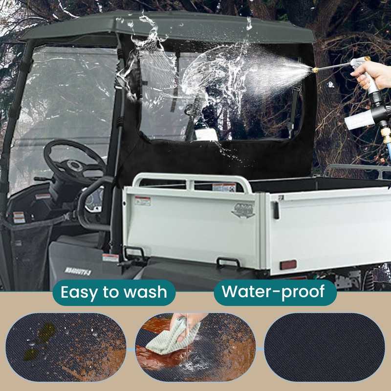 QYMOTO Hisun 400 UTV Rear Windshield,Windbreak Soft Cab Enclosure for