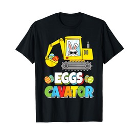 Eggs Cavator Easter Bunny Excavator Funny Rabbit Boys Kids T-Shirt