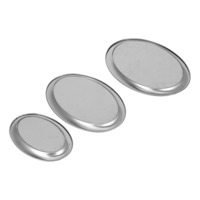 3pcs Stainless Steel Dessert Tray Mirror Polishing Process Snack Jewelry