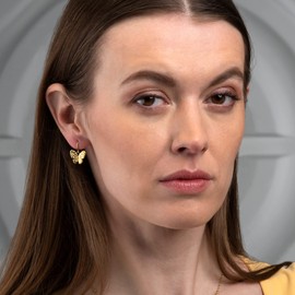 Zavana Gold Butterfly Earrings for Women. Dainty Dangle Drop Butterfly Earrings. Cute Earrings for Women and Teenage Girls, Cute Jewellery for Women and Girls.