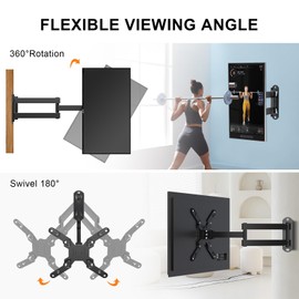 XINLEI Full Motion TV Wall Mount, Swivel TV Bracket with Articulating Arm Tilt Extension Rotation for Most 13-42 Inch LED, LCD Monitor and Plasma TVs, up to 44lbs, Max VESA 200x200mm MA1343
