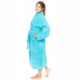 Classic Turkish Towels CTT Premium 100% Turkish Cotton Terry Cloth Bath Robe for Women & Men, Soft & Plush Long Unisex Robe