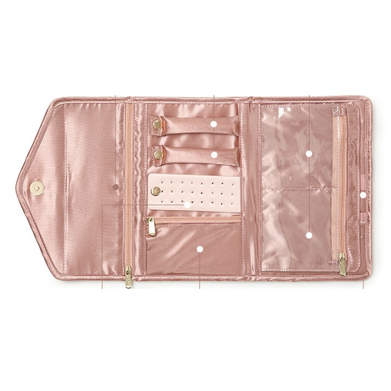 Travel Jewelry Case Foldable Portable Stain Proof Waterproof Gold Pattern
