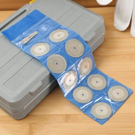 Dophee 10pcs Mini Diamond Coated Cutting Off Discs Wheel with 2 Mandrel Arbor Set Fit Rotary Tool Replacement for Dremel Drill (35mm)