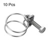 sourcing map 10Pcs Double Wire Hose Clamp, 25-29mm Adjustable Stainless