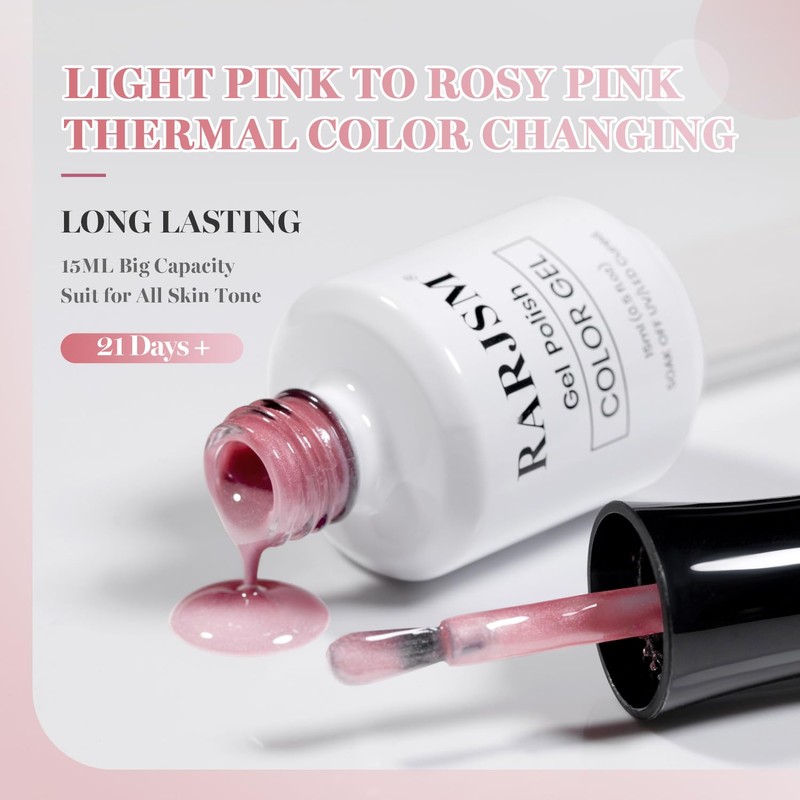Light Pink to Rosy Pink Thermal Color Change Cat Eye