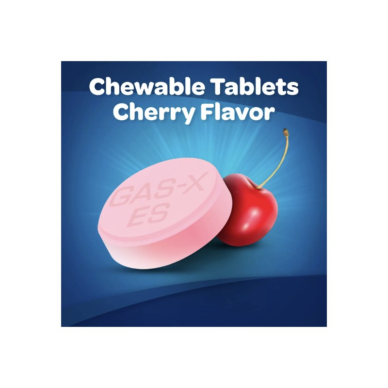 Gas X Extra Strength Cherry Chewable Tablets 72 Count Simethicone
