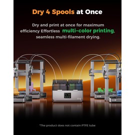 Creality Filament Dryer, Space Pi X4 Filament Storage Box for 4 Spools, Dual Independent Heating Chambers, 85℃ Max Temperature, Compatible with 1.75mm 2.85mm PLA PETG ABS TPU PC PA PAHT