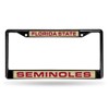 Rico Florida State Seminoles Black Metal License Plate Frame Holder