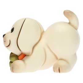 THUN - Dog with clover leaf - Living room, symbols, animals and miniature animals - Hand-painted ceramic - 6.4 x 6.2 x 8.6 cm h