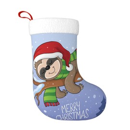 Sleep Sloth Christmas Stocking,17.7" Xmas Fireplace Hanging Stockings Decoration Stockings for Family Holiday Party Decoration（1 Piece）