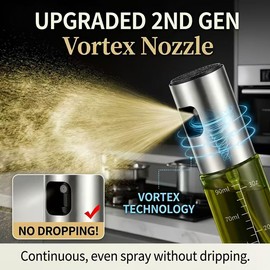 YxoMngHo Oil Sprayer for Cooking - Olive & Avocado Oil Spray Bottle, 100ml Food Grade Glass Mister with Adjustable Nozzle for Kitchen Gadgets, Air Fryer, Salad, Frying, BBQ （1PCS）