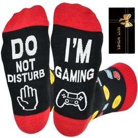 Shintrend Gamer Gifts Funny Socks for Men,Do Not Disturb I'm Gaming Socks,Stocking Stuffers Christmas gifts for Teen Boys,Husband,Boyfriend
