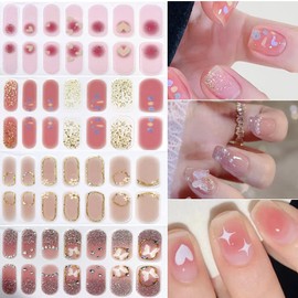 Turkalla Nail Stickers for Hands, 4 Pieces, 3D Nail Stickers, Hand Nails, Gel Nail Stickers, Just Stick, Nail Design, Nail Art, Nail Wrap, Nail Jewelry, Popular, Cute, For Women, Beginners (B7)