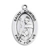 Patron Saint Dominic Oval Sterling Silver Medal | 0.9" x