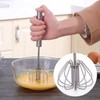 Semi-automatic Whisk, Stainless Steel Egg Beater, Versatile Milk Frother, Hand