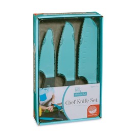 MindWare Playful Chef: Safety Knife Set - Kid Friendly Knives for Real Kids Cooking - 3 -Piece Plastic Kids Knife Set - Kid Safe Knives - Learn Kitchen Skills - Ages 5 and Up