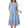 ANRABESS Women's Summer Casual Short Sleeve V Neck Midi Dresses