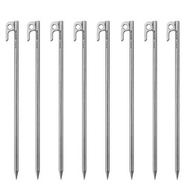 FIELDOOR チタンペグ テント用 タープ用 30cm 8本セット 軽くて強いチタン製ペグ 耐食性 頑丈 超軽量 ソロキャンプ ツーリング キャンプ用品 アウトドア