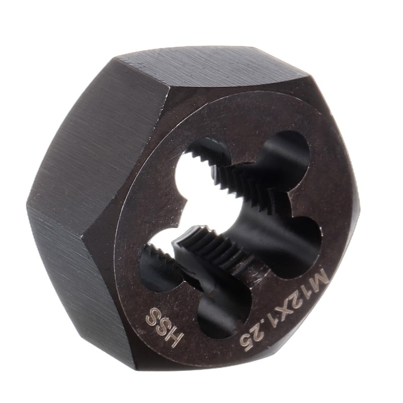 sourcing map Hex Threading Die M12 x 1.25 Metric Thread