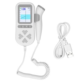 Fetal Heartbeat Monitor 3 Modes Accurate Measurement Noise Reduction Heart Detector with Charging Line Grey