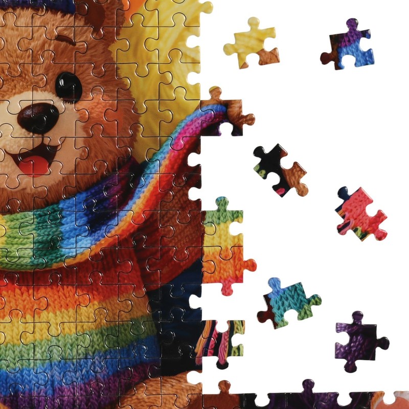 Knitting Bear Family Jigsaw Puzzle for Adults 1000 Pieces Cartoon