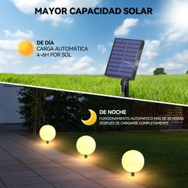 Luces Solar al Aire Libre Impermeable Decoraciones, 5 Paquete de Globo Solar Lámparas para Exterior Color Cambiante Solar Jardín Luces para Árbol de Navidad Patio Sendero Fiesta Decoración