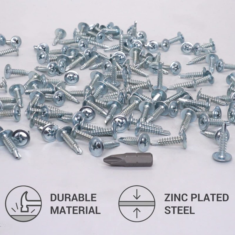 SKIR'CO (200 Pieces) Galvanised Self Drilling Screws 4.2 x 19mm