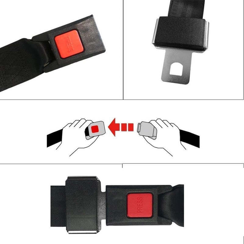 2 Pack Universal Seat Belt,2 Point Safety Seat Belts, Adjustable