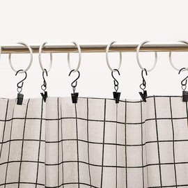 CattleyaHQ Shower Curtain Clips With Hook,Pack Of 40 Pieces,Ideal For Curtain Hook Hanger,Curtain Clips,Garden String Light Hanger Or Party Lights Clips,Photos Clips-Black