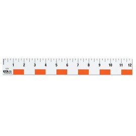 hand2mind 12 inch Flexible Safe-T Plastic Beginner Rulers, Set of 12