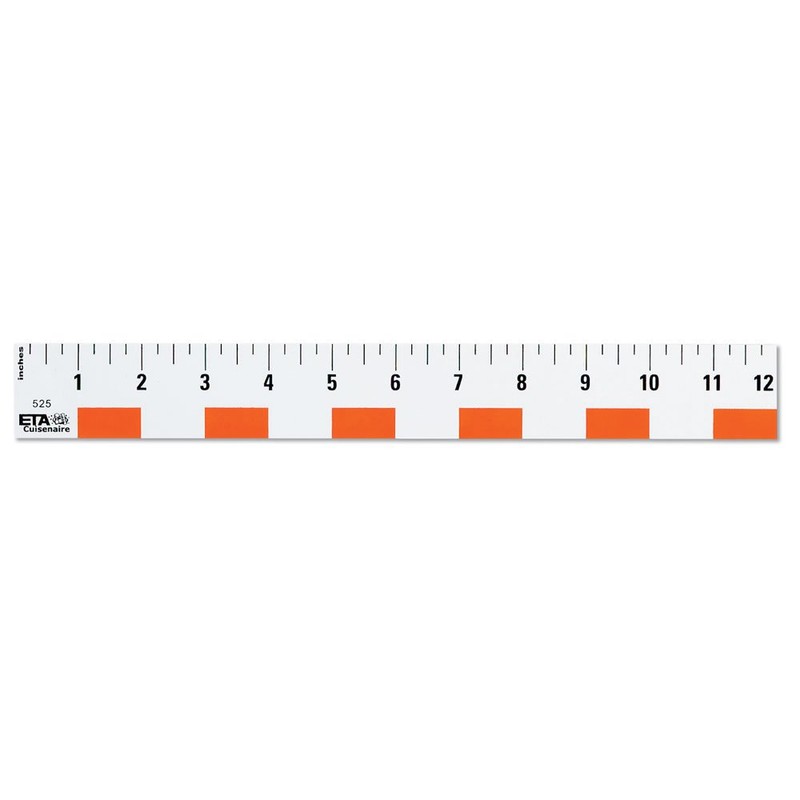 hand2mind 12 inch Flexible Safe-T Plastic Beginner Rulers, Set of