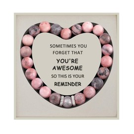 Lueaurra Gift for Woman Natural Stone Healing Crystal Bracelets Original Idea Gift Teenage Girl Birthday Gift Woman Friendship Bracelet for Daughter Mum Sister Best Friend