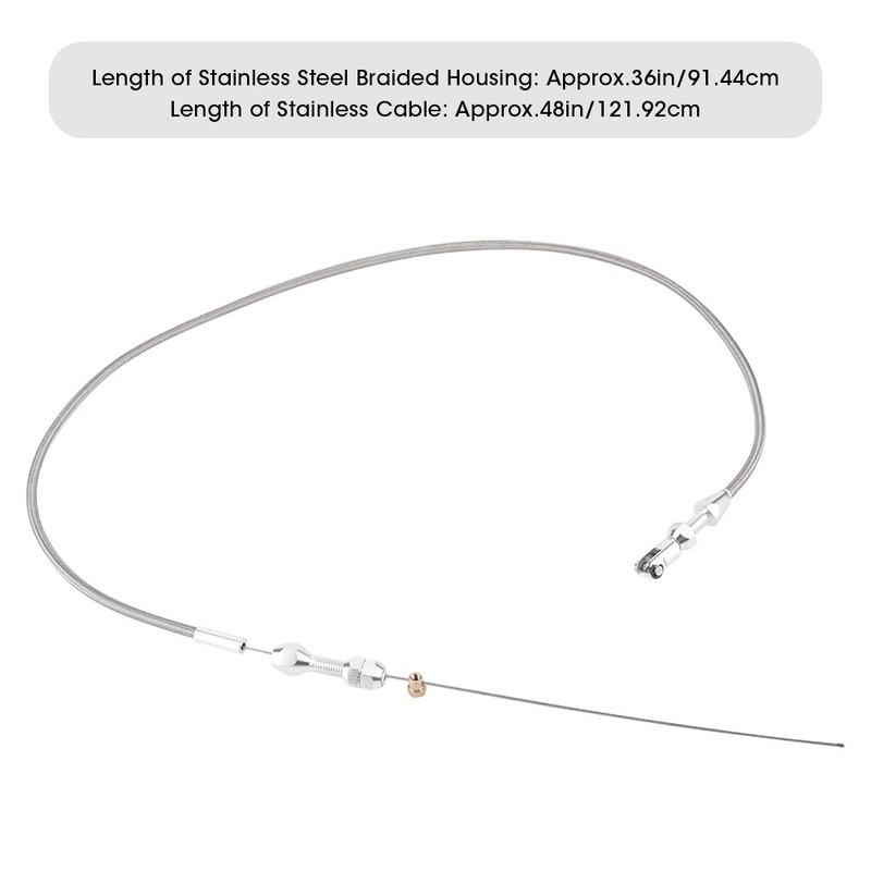 36in Stainless Steel Braided Throttle Gas Cable Wire Fits for