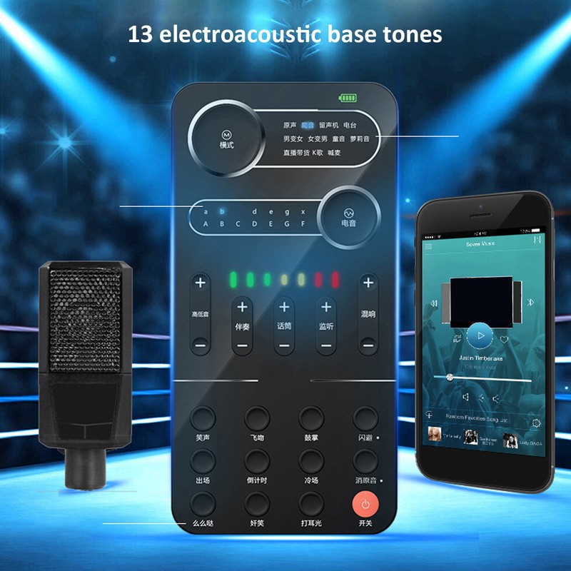 Portable Voice Changer Bluetooth 5.3 Multifunctional Effects Handheld Mini Live