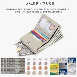 Noaivoky Women's Compact Mini Wallet, Bifold, white (off-white)