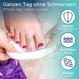 HALUTO 10 Stück Zehenschutz Zehenkappe - Großer und kleiner Zeh Silikon Zehenschutzkappe - Druckstellen Zehenschutz Silikon gegen Hammerzehen, Schwielen, Hühneraugen, Ballenzehen, Hallux Valgus