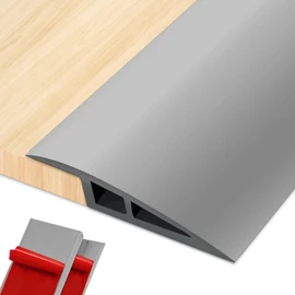 Vinyl Floor Transition Strip Door Threshold Self Adhesive 72 inch, Thresholds for Doorways, Edge-Reducer Transition-Strips for Door/Floor (Grey, 0.8'' (H) - 72''(L))