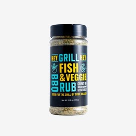 Hey Grill Hey | Fish & Veggie Rub 10.8 oz |Seafood seasoning. Vegtable seasoning. Great for chicken, dips and more.