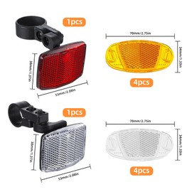 Huangyihan 10 Pcs Bike Reflectors Safety Kit - 360° Bicycle Wheel Lights for Front/Back/Spokes, Night Cycling Reflector Set for Mountain Road Kids Bikes