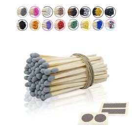 3” Inch Long Wooden Refill Matchsticks with Strike Stickers - Safety Matches Wholesale Bulk Loose by Chandler Studio (Gray, 50 Pieces)