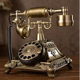 XICHEN Resin imitation copper Vintage STYLE ROTARY Retro old fashioned Rotary Dial Home and office Telephone