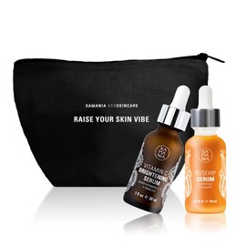 XAMANIA Dúo de Serum Vitamina C & Rosa Mosqueta. Cuidado Facial Antiedad, Antioxidante, Regenerante, Skin Care Para Acné, Manchas. 30 ml