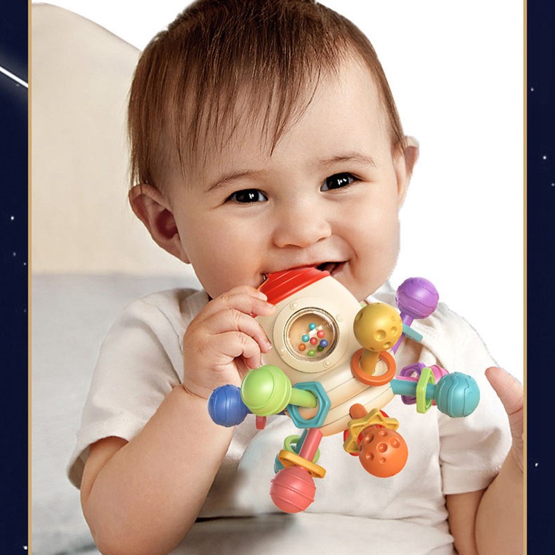 Newborn Teething Ball Toy Soothing Gum Chewable Sensory Grasping Activities