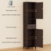 Homhedy 67" H Tall Bathroom Storage Cabinet with 2 Barn