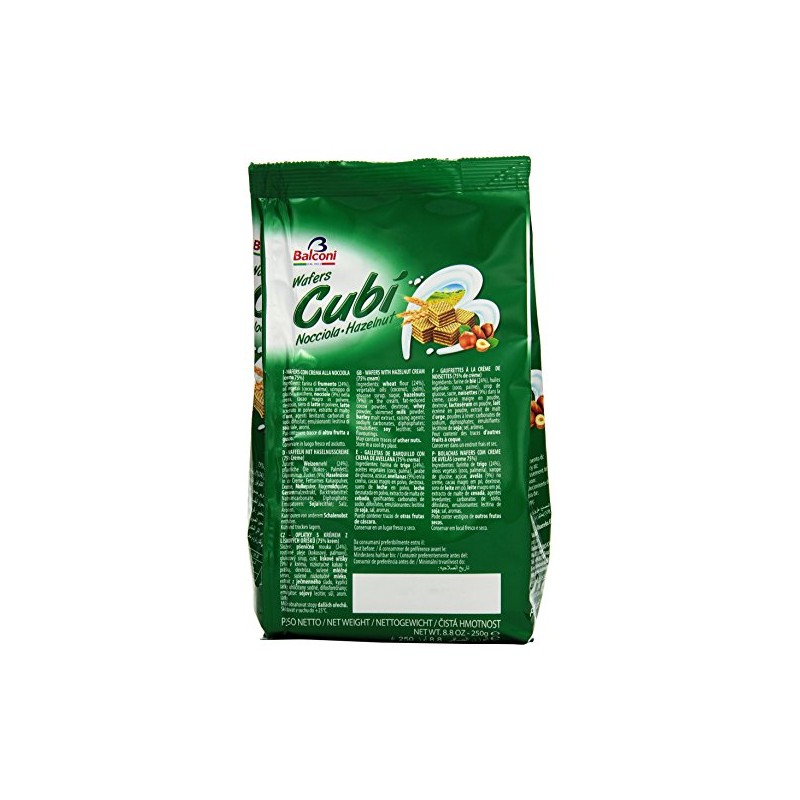 Balconi Cubi Hazelnut Wafers - 250 g